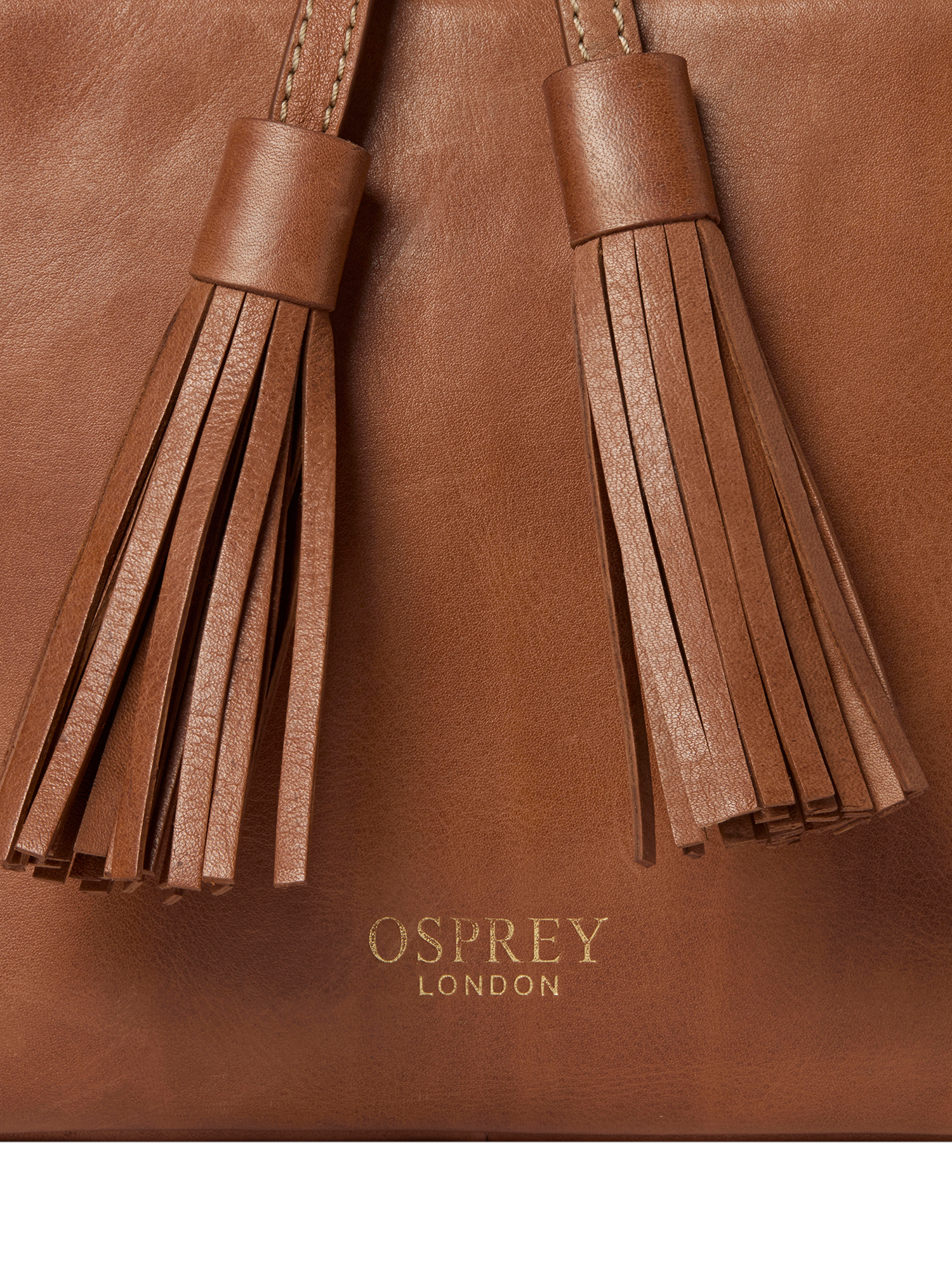 Product image 3 of 4, which shows OSPREY LONDON Savanna Leather Crossbody Bag, Tan