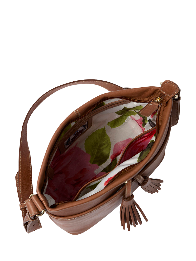 Product image 4 of 4, which shows OSPREY LONDON Savanna Leather Crossbody Bag, Tan