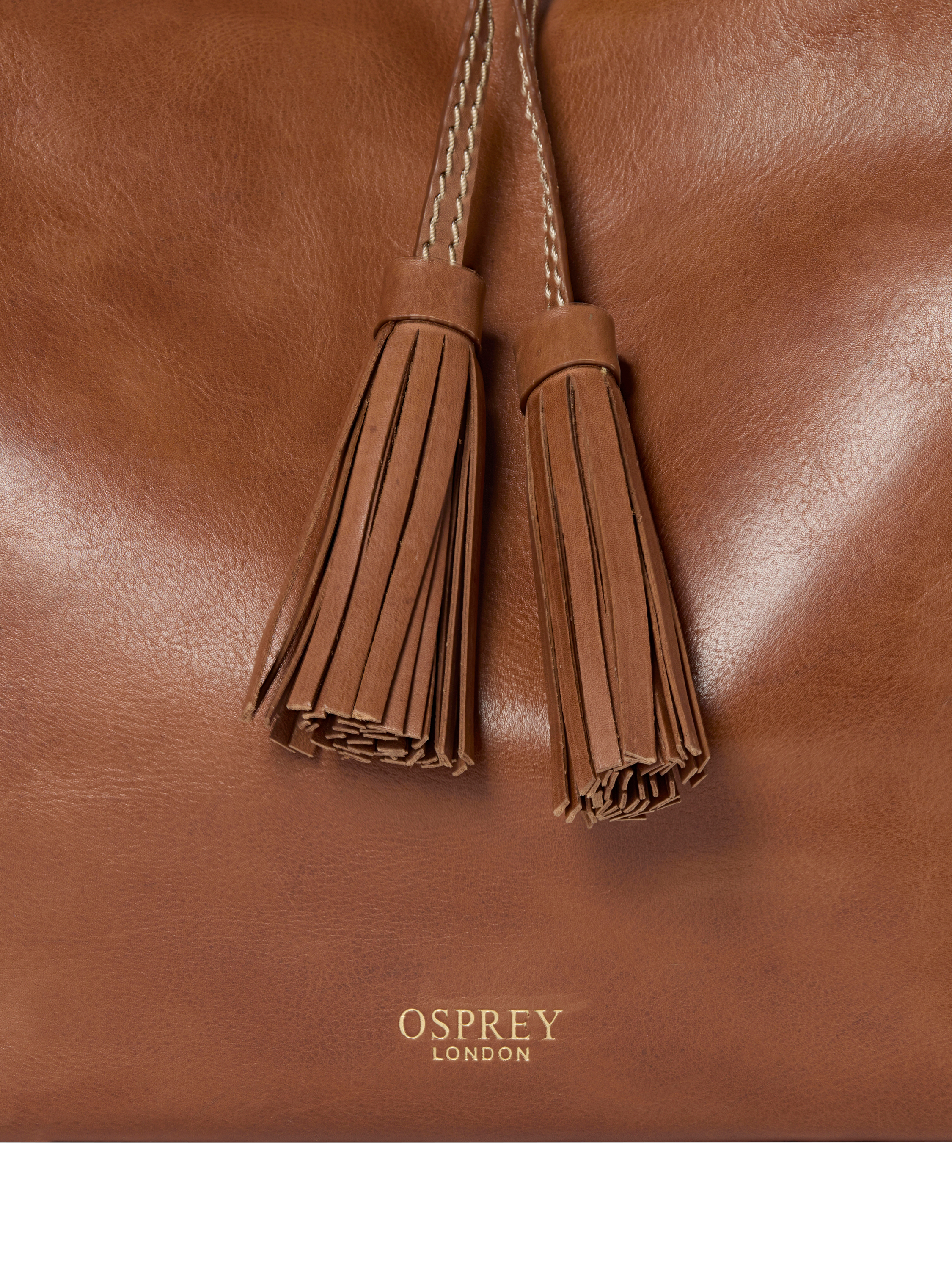 Product image 4 of 5, which shows OSPREY LONDON Vintage Savanna Leather Hobo Bag, Tan