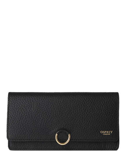 OSPREY LONDON Harper Leather Matinee Purse, Black, Black