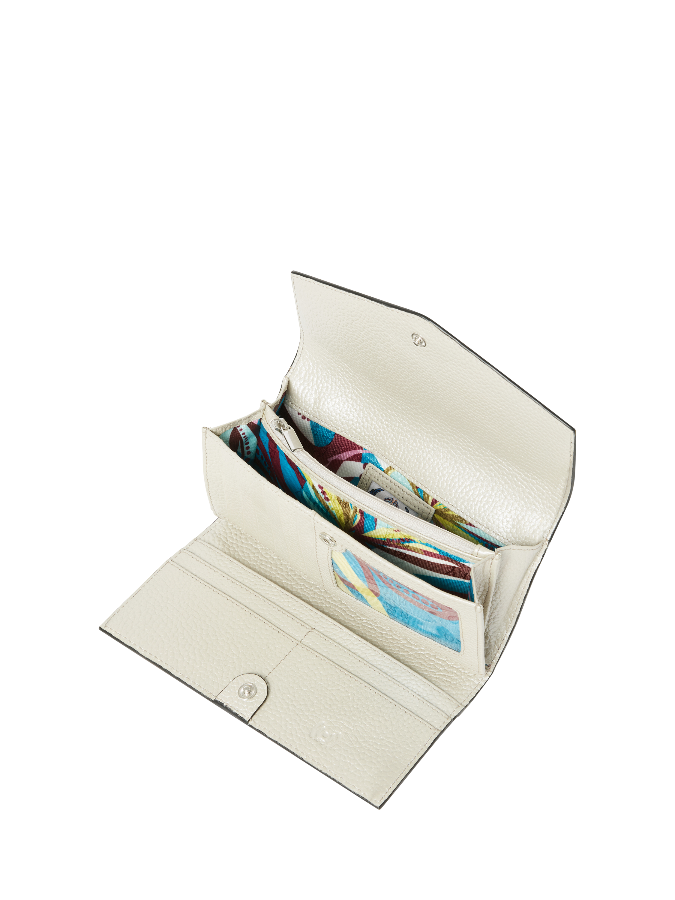 Product image 4 of 5, which shows OSPREY LONDON Hendrix Leather Matinee Purse, Metallic Silver