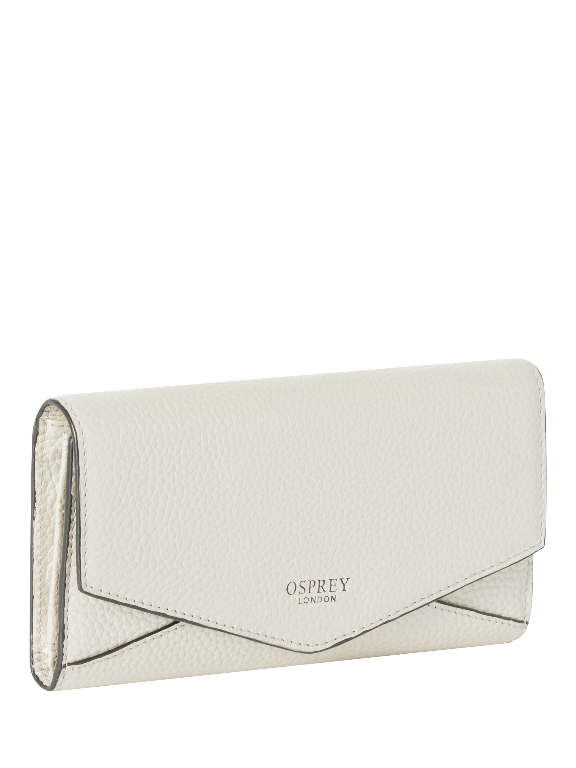 Product image 5 of 5, which shows OSPREY LONDON Hendrix Leather Matinee Purse, Metallic Silver