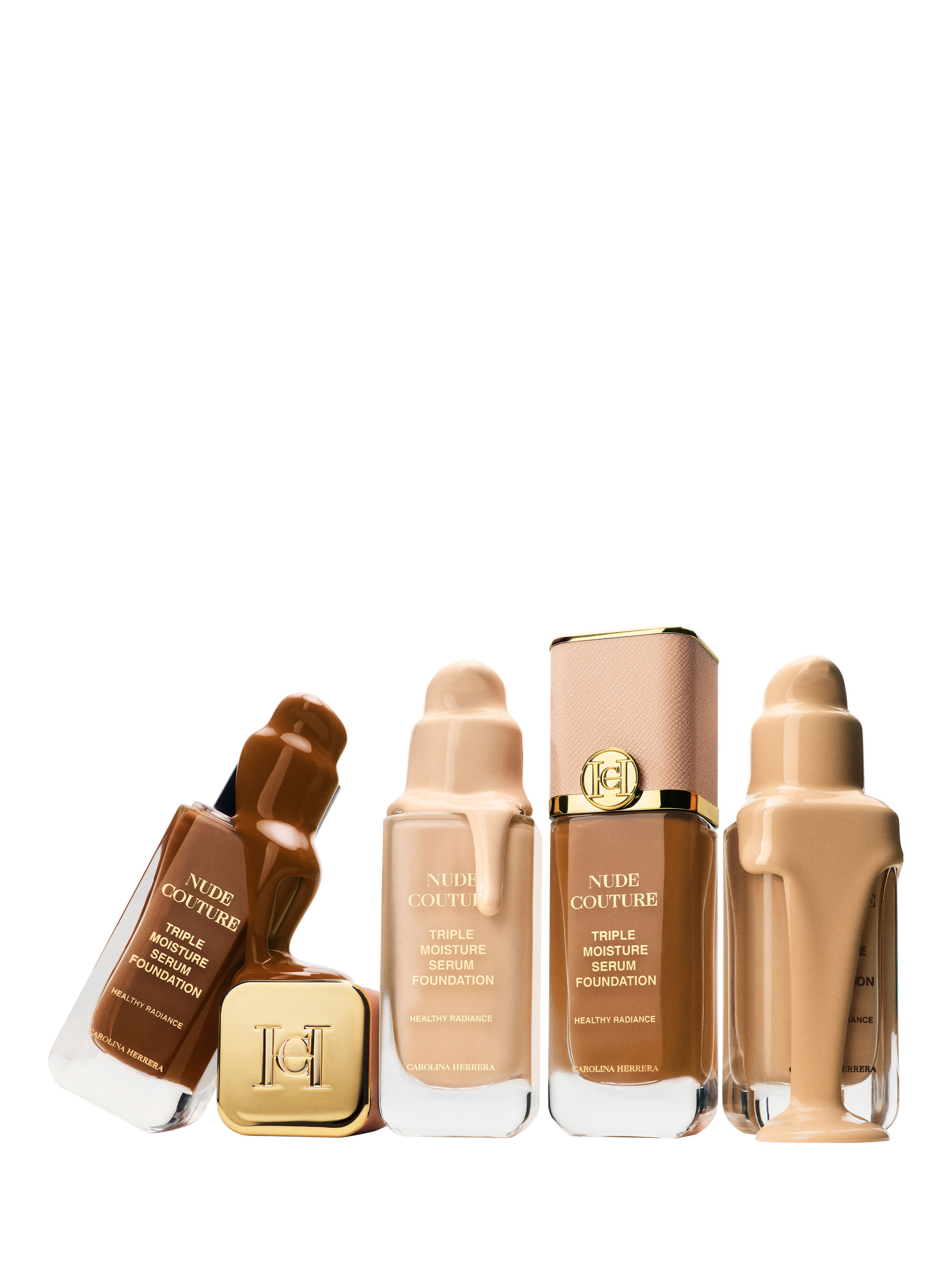 Product image 8 of 10, which shows Carolina Herrera Nude Couture Triple Moisture Serum Foundation, D420