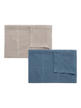 MORI Baby Cotton Blend Cellular Blanket, Pack of 2, Blue/Biscuit