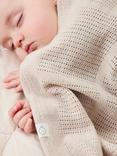 MORI Baby Cotton Blend Cellular Blanket, Pack of 2, Blue/Biscuit