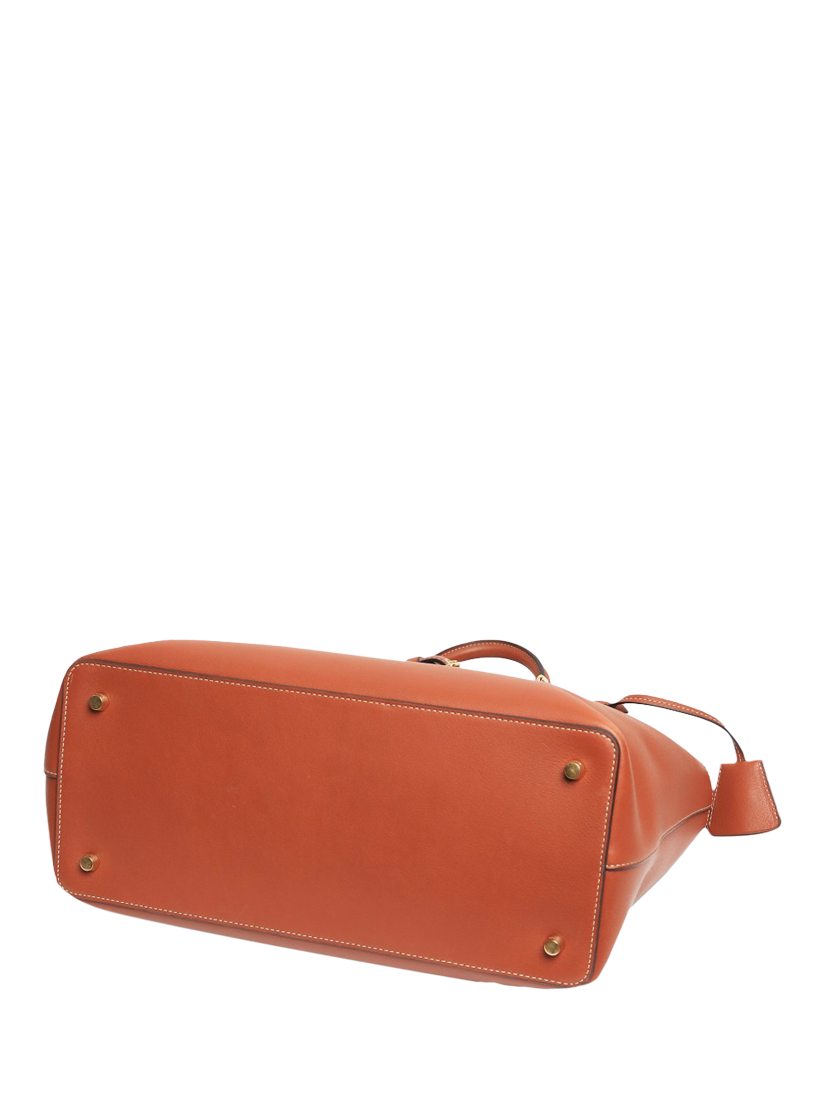 Product image 4 of 7, which shows Pre-loved CELINE Conti Leather Grab Bag, Tan