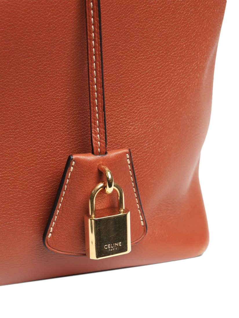Product image 5 of 7, which shows Pre-loved CELINE Conti Leather Grab Bag, Tan