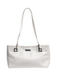 Pre-loved GUCCI Top Handle Snakeskin Effect Bag, White