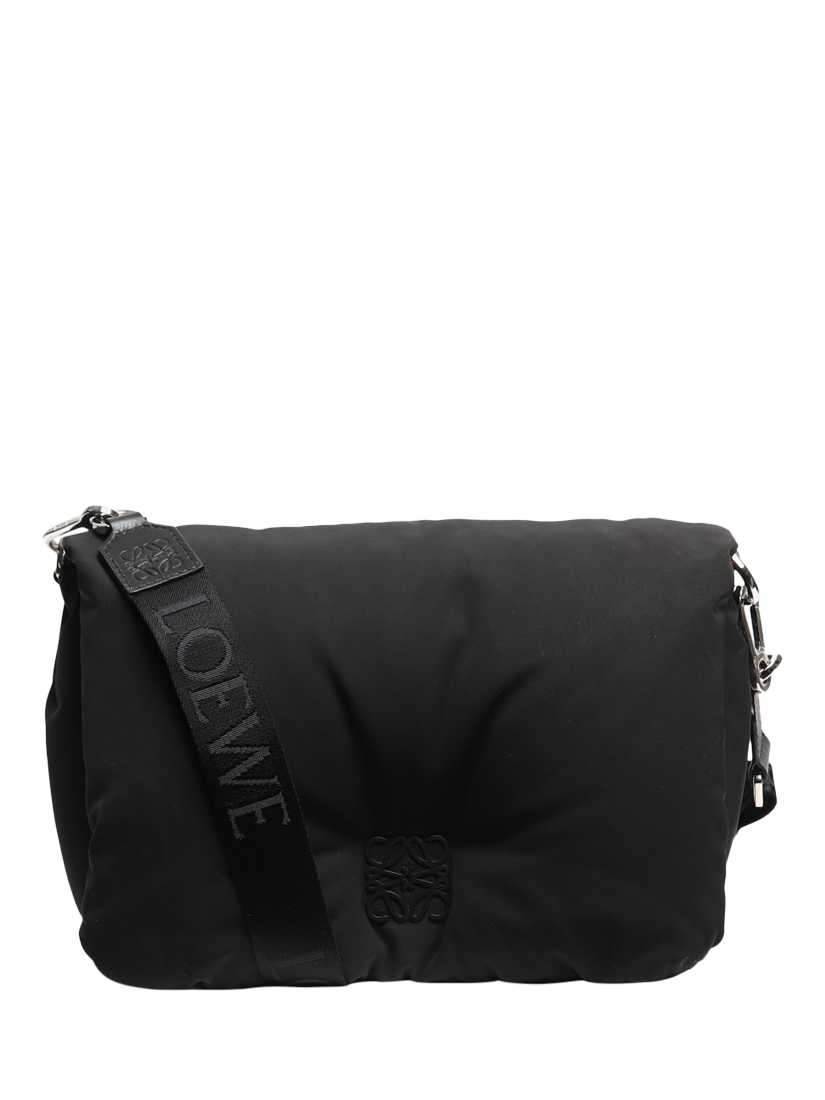 Product image 1 of 8, which shows Pre-loved LOEWE Goya Puffer Crossbody Bag, Black