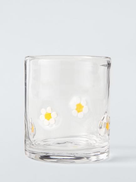 John Lewis Daisy Icon Glass Tumbler, 375ml, Clear, Clear