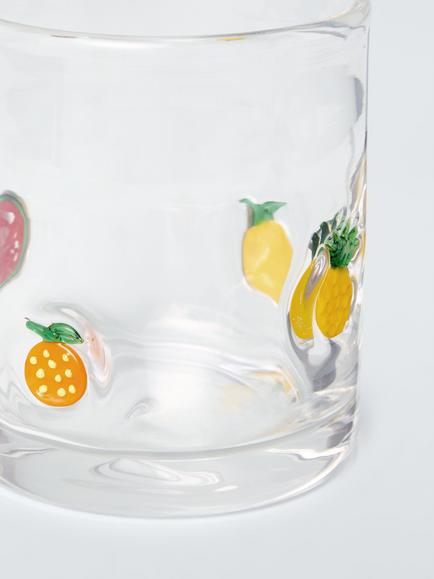 John Lewis Mixed Fruits Icon Glass Tumbler, 375ml, Clear - view 2, Multi