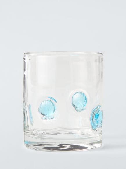 John Lewis Shell Icon Glass Tumbler, 375ml, Clear, Multi