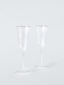 John Lewis Tulip Glass Champagne Flute, Set of 2, 160ml, Clear, Clear