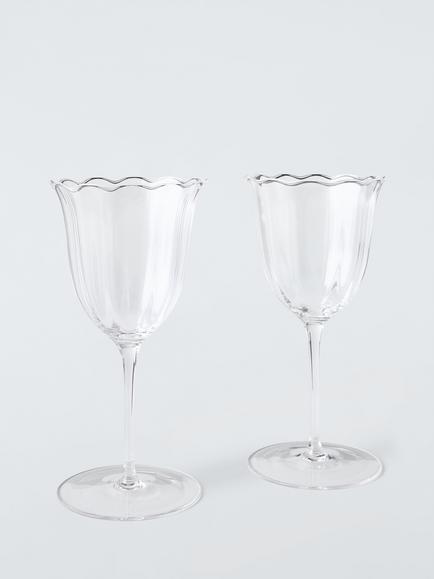 John Lewis Tulip Wine Glass, Set of 2, 100ml, Clear, Clear