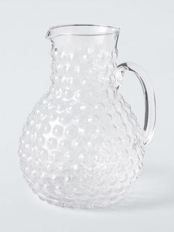 John Lewis Bubble Glass Jug, 2L, Clear, Clear