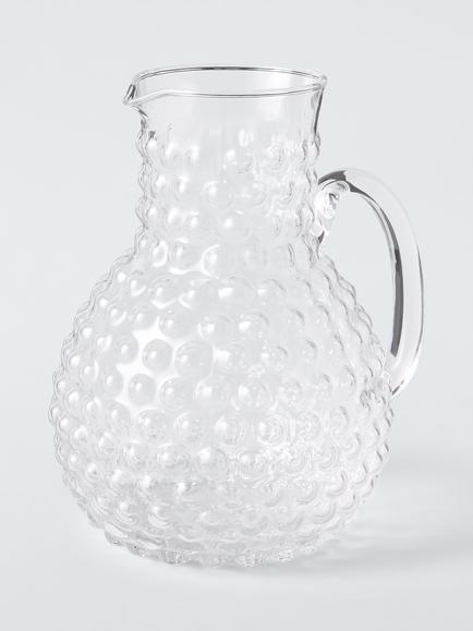 John Lewis Bubble Glass Jug, 2L, Clear, Clear