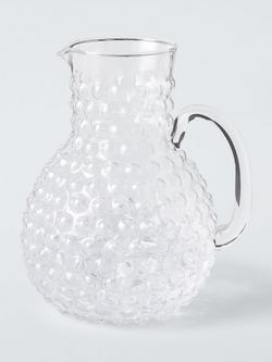 John Lewis Bubble Glass Jug, 2L, Clear - view 2, Clear