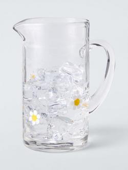 John Lewis Daisy Icon Glass Jug, 1.3L, Clear - view 2, Clear