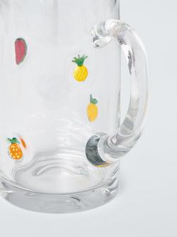 John Lewis Mixed Fruits Icon Glass Jug, 1.3L, Clear - view 2, Clear