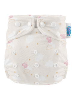 Modern Cloth Nappies Reusable Nappy, Clouds Peppa, One Size, Clouds Peppa