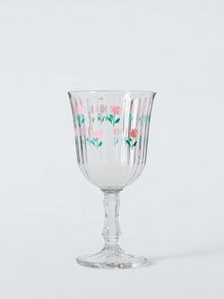 John Lewis Flora Wine Glass, 250ml, Clear, Multi