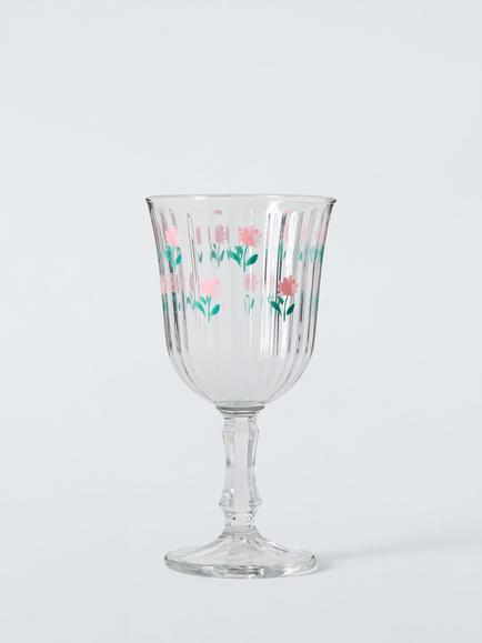 John Lewis Flora Wine Glass, 250ml, Clear, Multi