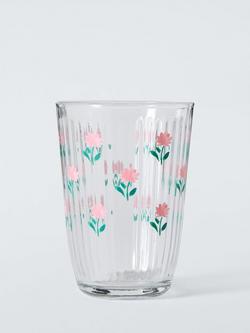 John Lewis Flora Glass Highball, 400ml, Clear, Multi