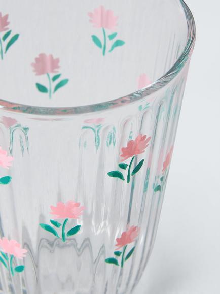 John Lewis Flora Glass Highball, 400ml, Clear - view 2, Multi