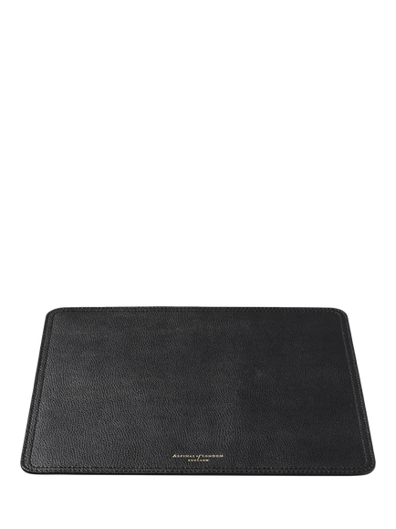 Aspinal of London Soft Saffiano Travel Mouse Pad, Black, Black