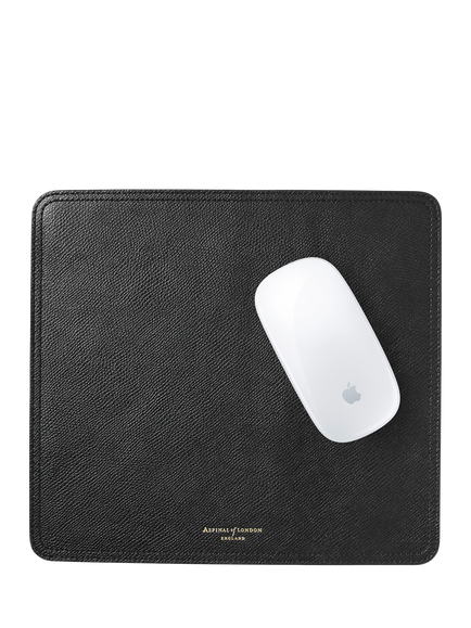 Aspinal of London Soft Saffiano Travel Mouse Pad, Black - view 2, Black