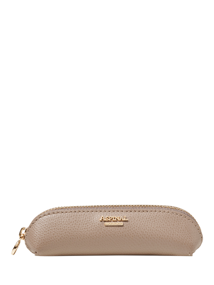 Aspinal of London Leather Baby Pen Case, Taupe, Taupe