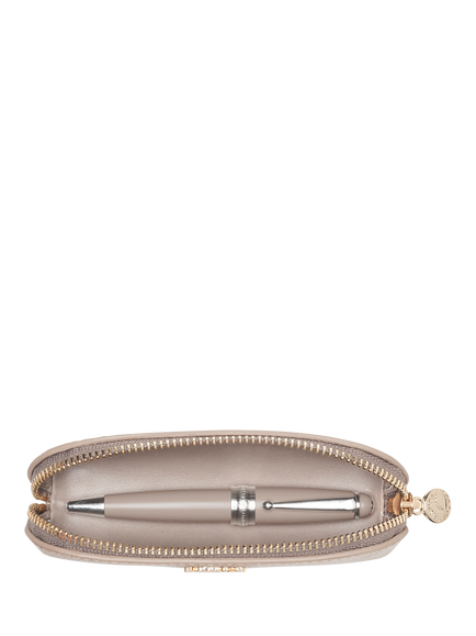 Aspinal of London Leather Baby Pen Case, Taupe - view 2, Taupe