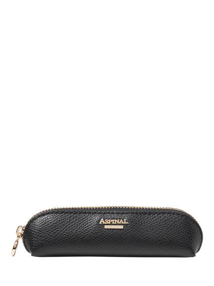 Aspinal of London Leather Baby Pen Case, Black, Black