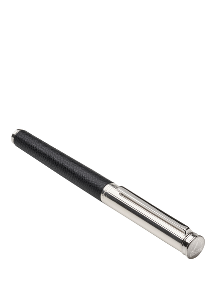 Aspinal of London Leather and Steel Pen, Black - view 2, Black
