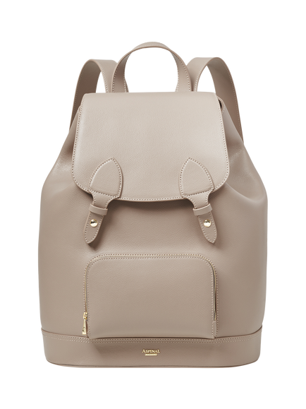 Aspinal of London Moleskin Soft Saffiano Leather Backpack, Taupe