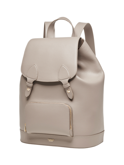 Aspinal of London Moleskin Soft Saffiano Leather Backpack - view 2, Taupe