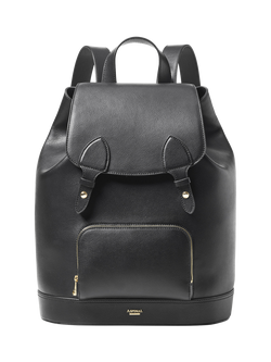 Aspinal of London Moleskin Soft Saffiano Leather Backpack, Black