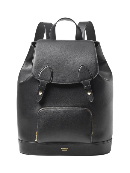 Aspinal of London Moleskin Soft Saffiano Leather Backpack, Black
