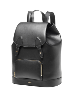 Aspinal of London Moleskin Soft Saffiano Leather Backpack - view 2, Black