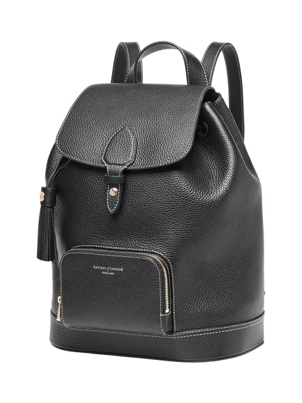 Aspinal of London Hudson Leather Small Backpack - view 2, Black
