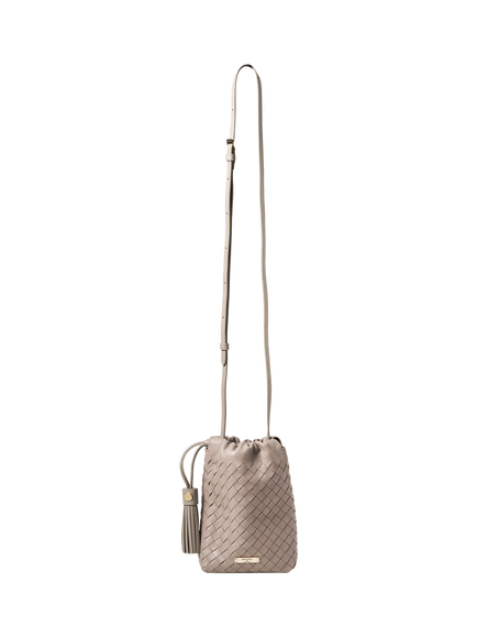 Aspinal of London Soho Slot Weave Crossbody Pouch, Taupe - view 2, Taupe