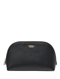 Aspinal of London Leather Classic Makeup Cosmetic Case, Black, Black