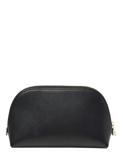 Aspinal of London Leather Classic Makeup Cosmetic Case, Black - view 2, Black