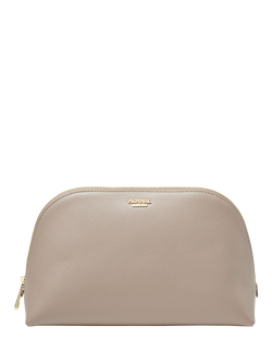 Aspinal of London Leather Classic Toiletry Cosmetic Bag, Taupe, Taupe