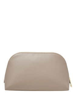 Aspinal of London Leather Classic Toiletry Cosmetic Bag, Taupe - view 2, Taupe