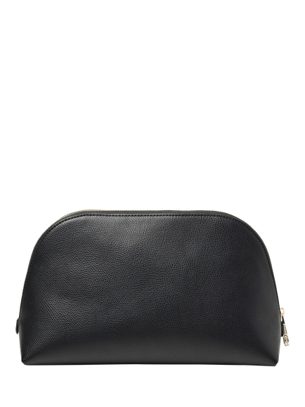 Aspinal of London Leather Classic Toiletry Cosmetic Bag, Black - view 2, Black