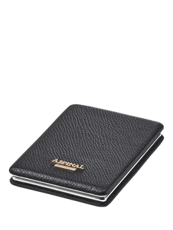 Aspinal of London Leather Compact Mirror, Black, Black