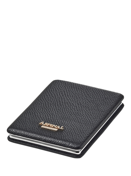 Aspinal of London Leather Compact Mirror, Black, Black