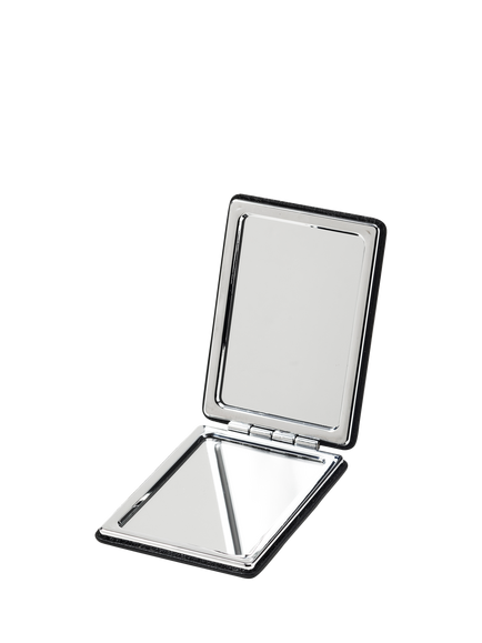 Aspinal of London Leather Compact Mirror, Black - view 2, Black