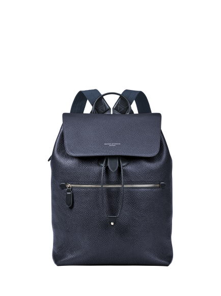 Aspinal of London Reporter Leather Backpack, Navy, Navy